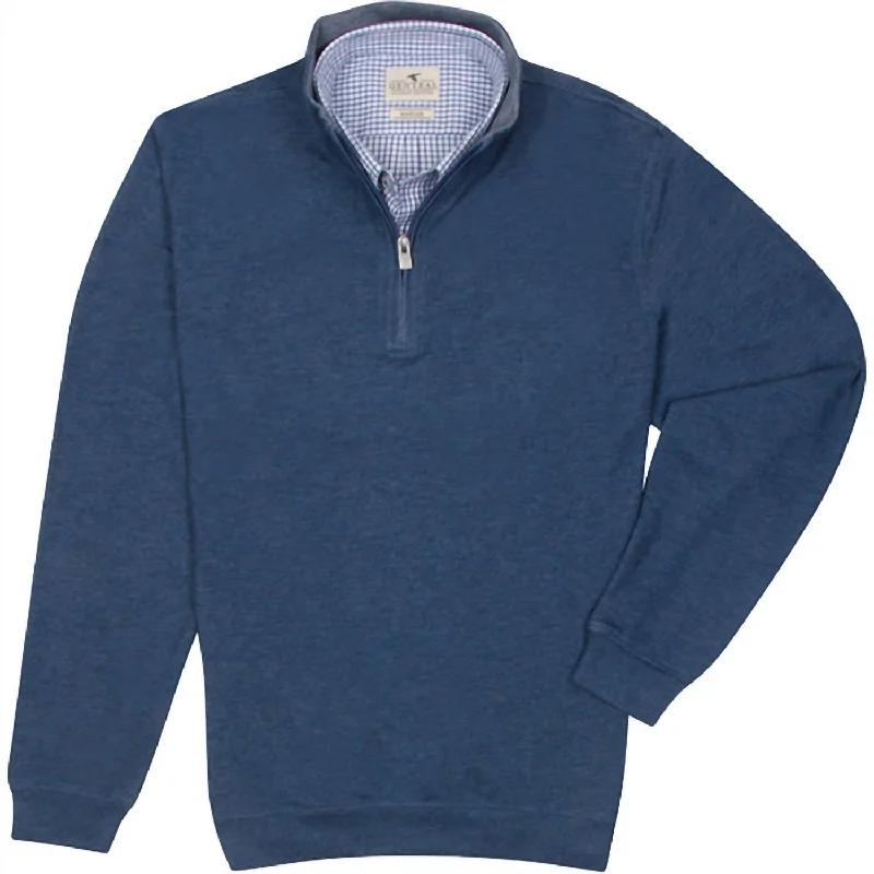 Cotton/modal Quarter Zip In Helios Artistic Men's Hand Artistic Men's Hand