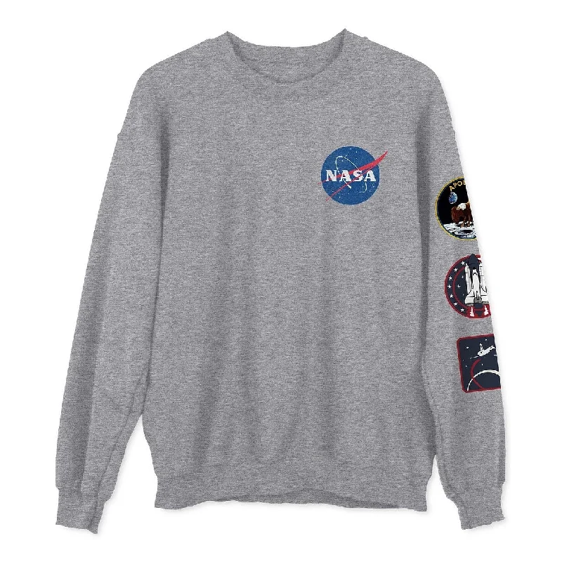 Hybrid NASA Men's Graphic Sweatshirt Gray Size XX-Large - XXL Hip Men's Retro Hip Men's Retro