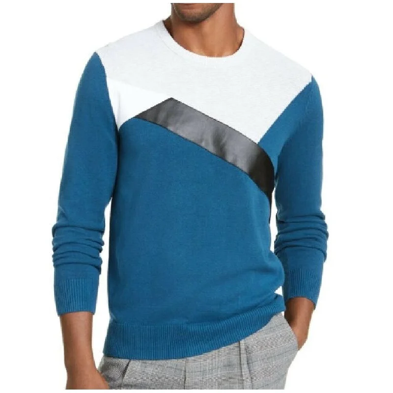 INC International Concepta Men's Colorblocked Sweater Blue Size Extra Large Dynamic Men's High Dynamic Men's High