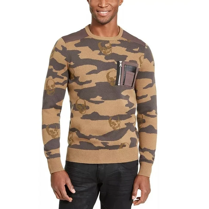 INC International Concepts Men's Alissa Camo Sweater Beige Size XXL - XX-Large Confident Men's High Confident Men's High