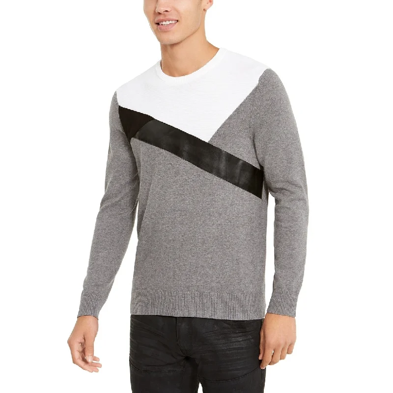 INC International Concepts Men's Colorblocked Sweater Gray Size XX-Large Modern Men's Geometric Modern Men's Geometric