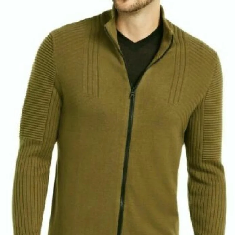 INC International Concepts Men's Samuel Zip-Front Cardigan Green Size X-Small Bold Men's Statement Bold Men's Statement