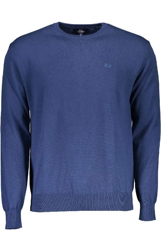 La Martina Elegant Crew-Neck Embroide Men's Sweater Trendy Men's Scandinavian Trendy Men's Scandinavian