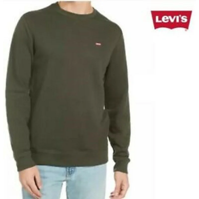 Levi's Men's Bailey Logo Crew-Neck Sweatshirt Dark Green Size Large Beach Beach