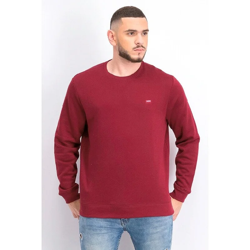 Levi's Men's Bailey Logo Crew-Neck Sweatshirt Dark Red Size XX Large - XX-Large Trendy Men's Oversized Trendy Men's Oversized