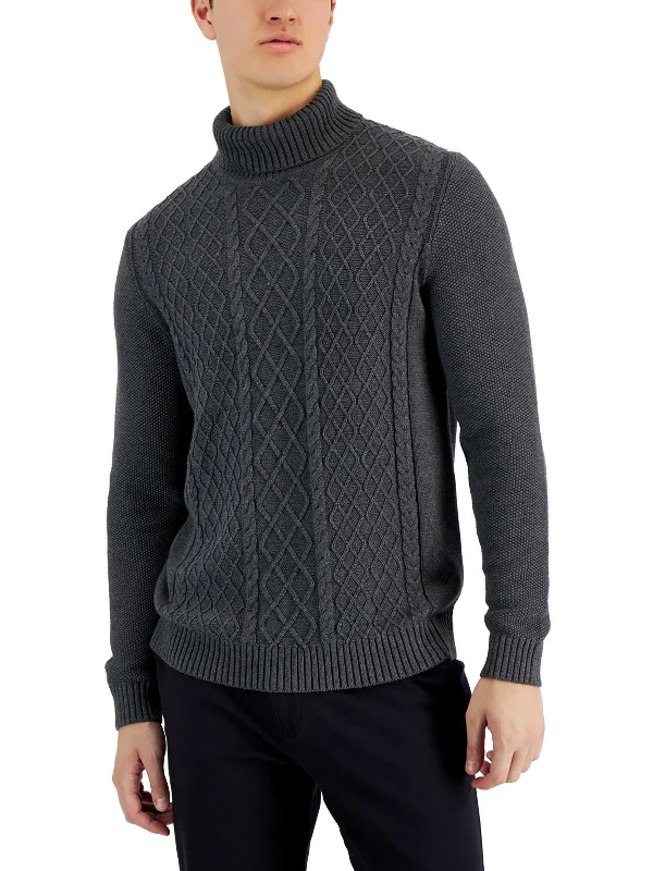 Mens Cotton Knit Turtleneck Sweater Stylish Men's Neon Stylish Men's Neon