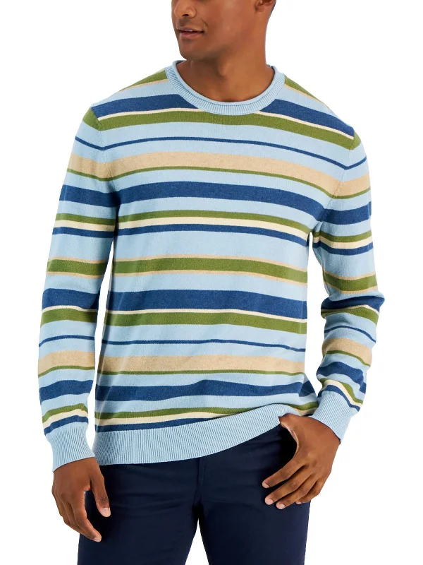 Mens Cotton Striped Pullover Sweater Modern Men's Geometric Modern Men's Geometric