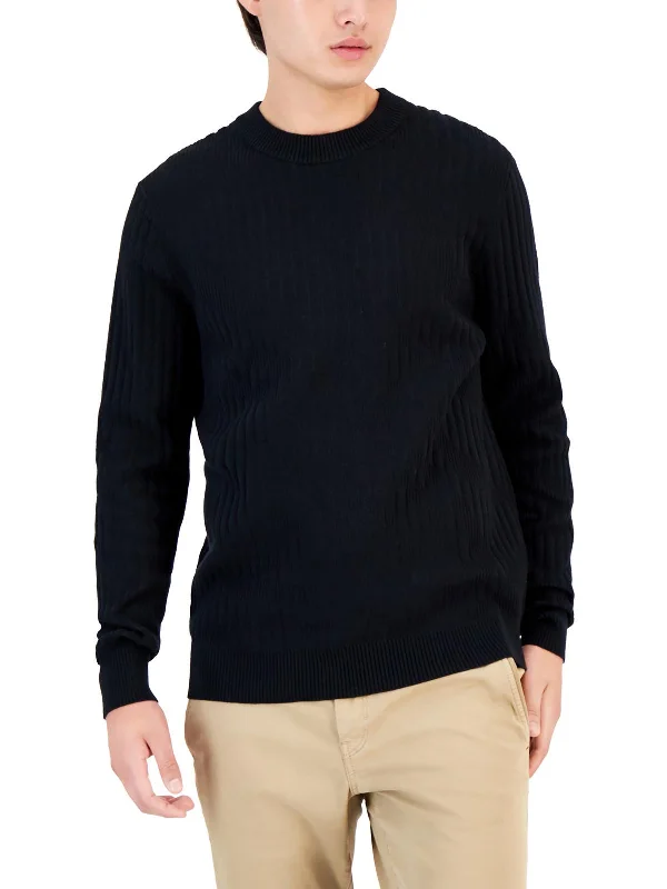 Mens Ribbed Pullover Crewneck Sweater Practical Men's Quick Practical Men's Quick