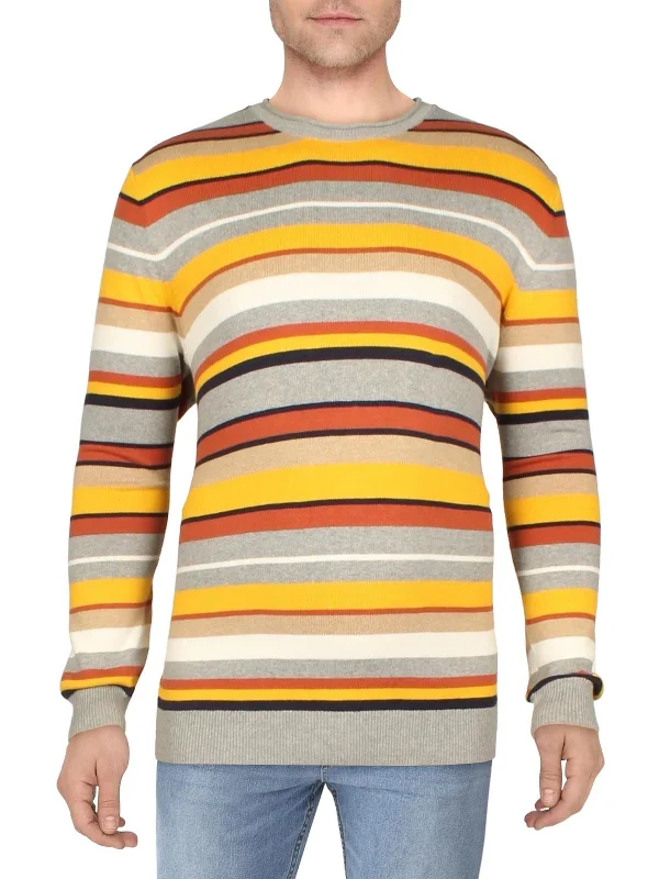 Mens Striped Knit Pullover Sweater Classic Men's Pin Classic Men's Pin