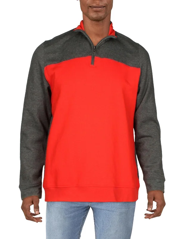 Mens Zip Neck Fleece Pullover Sweater Practical Men's Quick Practical Men's Quick