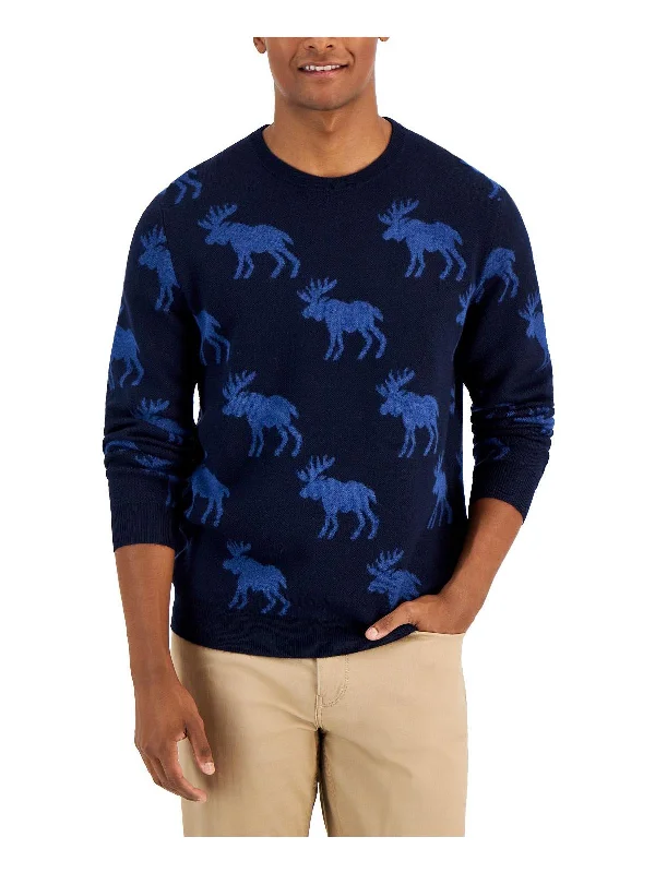 Moose Mens Wool Blend Crewneck Pullover Sweater Relaxed Men's Beach Relaxed Men's Beach