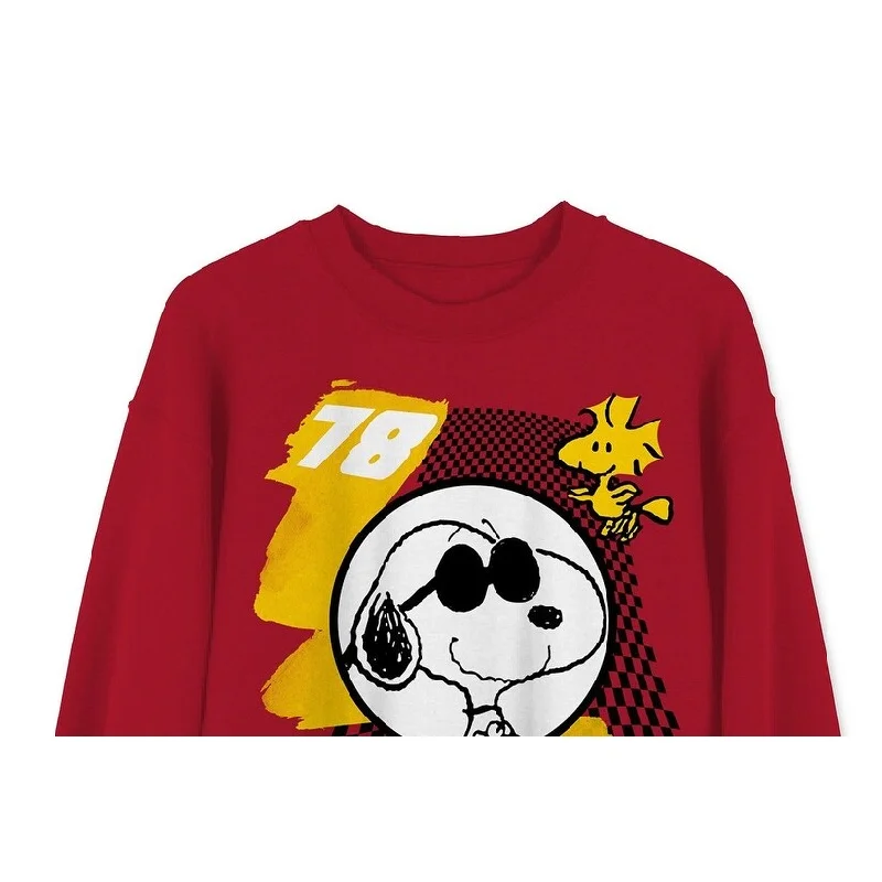 Peanuts Men's Graphic Sweatshirt Bright Red Size Extra Large Casual Men's Japanese  Casual Men's Japanese 