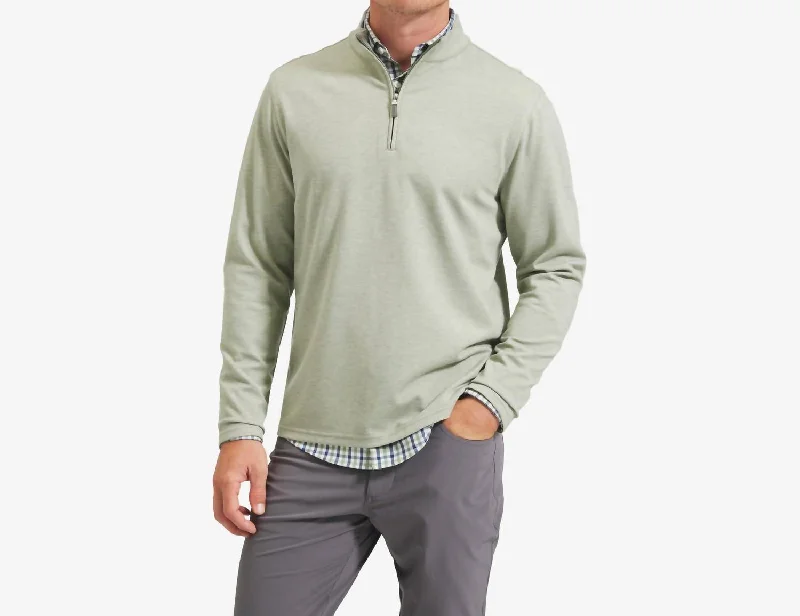 Proflex Quarter Zip Sweater In Sage Green Heather Sharp Men's Italian Sharp Men's Italian