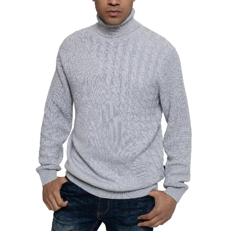 Sean John Men's Tri-Pattern Turtleneck Sweater Gray Size XX-Large Dynamic Men's Glow Dynamic Men's Glow