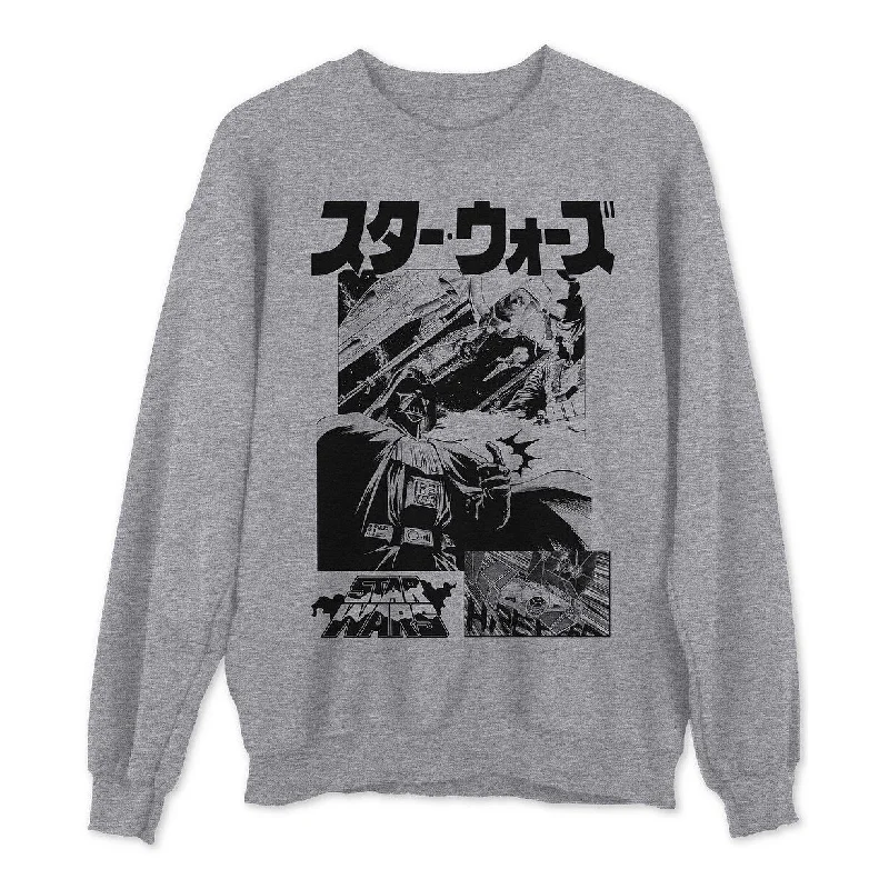 Star Wars Manga Panels Men's Sweatshirt Gray Size Large Casual Men's Loose Casual Men's Loose