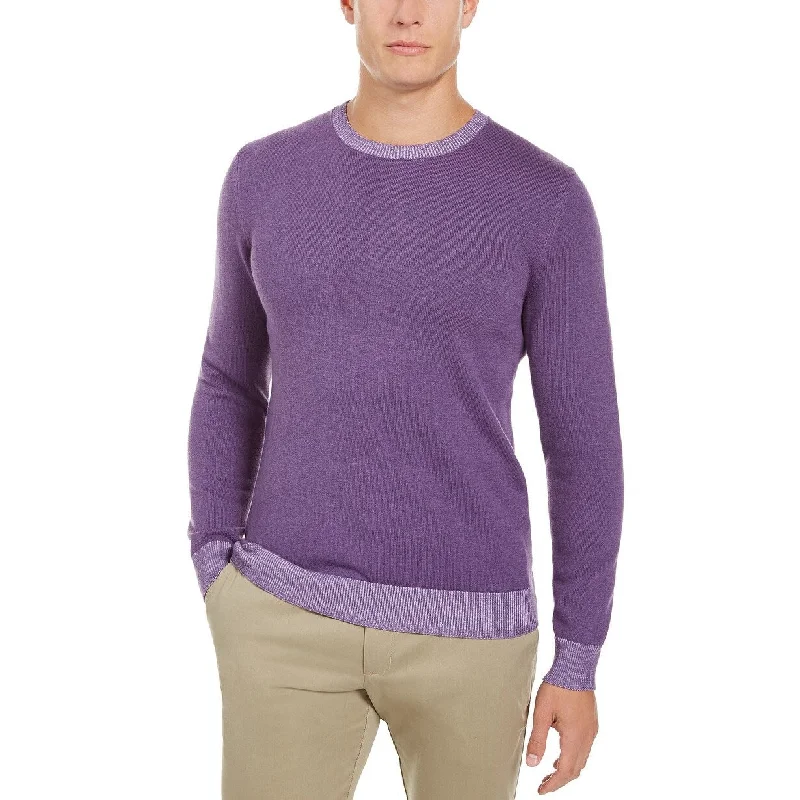 Tasso Elba Men's Crew Neck Sweater Purple Size Medium Streetwear Style Streetwear Style