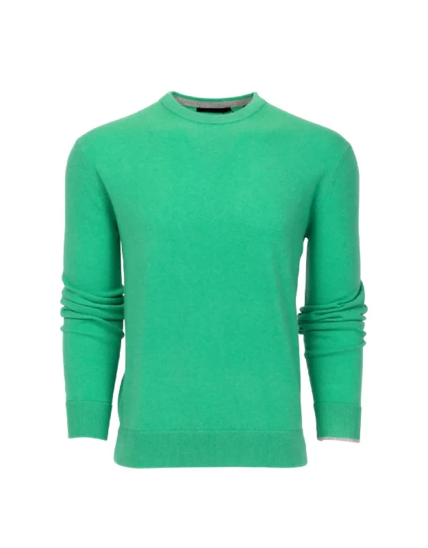 Tomahawk Cashmere Crewneck Sweater In Serpentine Refined Men's European Refined Men's European