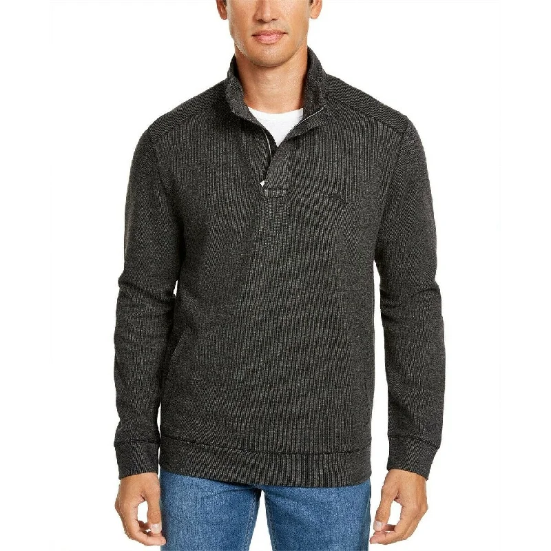 Tommy Bahama Men's Playa Pina Port Quarter-Zip Sweatshirt Black Size Medium Traditional Men's Country Traditional Men's Country