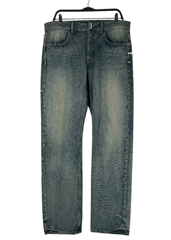 GIVENCHY/Pants/34/Denim/IDG/STUDDED SIDE SEAM JEANS Traditional Men's Wool Traditional Men's Wool