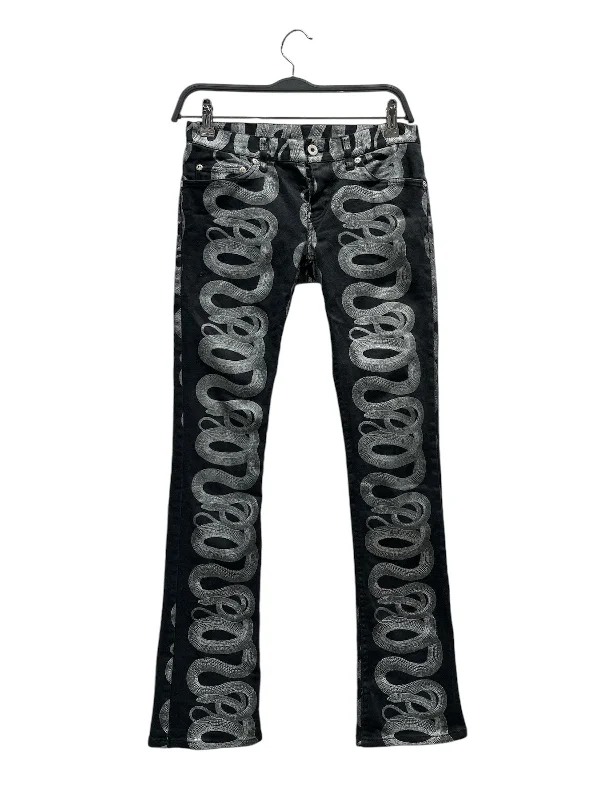 HYSTERIC GLAMOUR/Skinny Pants/XS/All Over Print/Denim/BLK/ Cclassic Men's Tweed Cclassic Men's Tweed