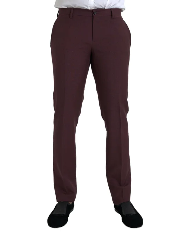 Dolce & Gabbana  Wool Men Slim Fit Dress Men's Pants Gym Gym