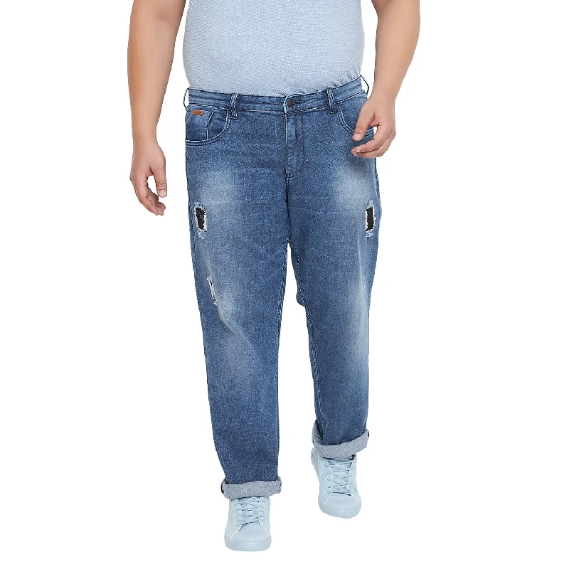 Men Solid Regular-fit Denim Jeans Modern Men's Tech Modern Men's Tech