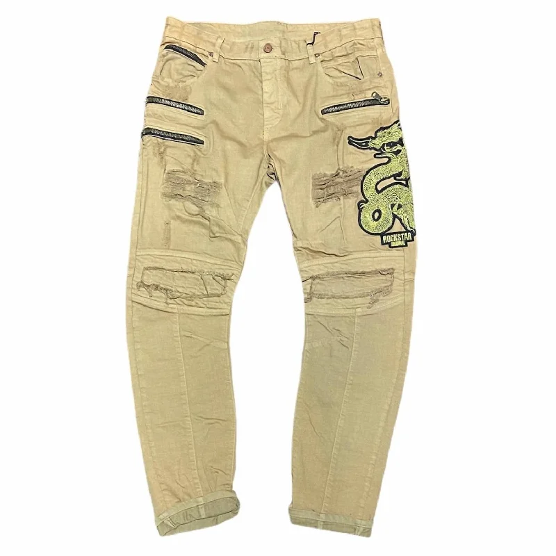 Men's Davon Jeans In Beige Stylish Men's Neon Stylish Men's Neon