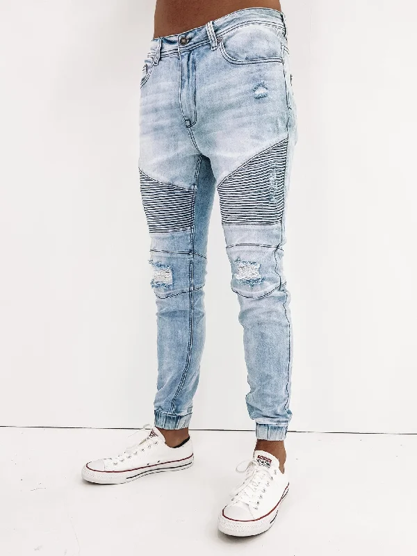 Strung Out Moto Cuffed Jean Demo Blue Modern Men's  Modern Men's 